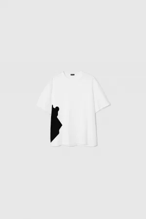 SIDE MEDAL OVERSIZED TEE - WHITE