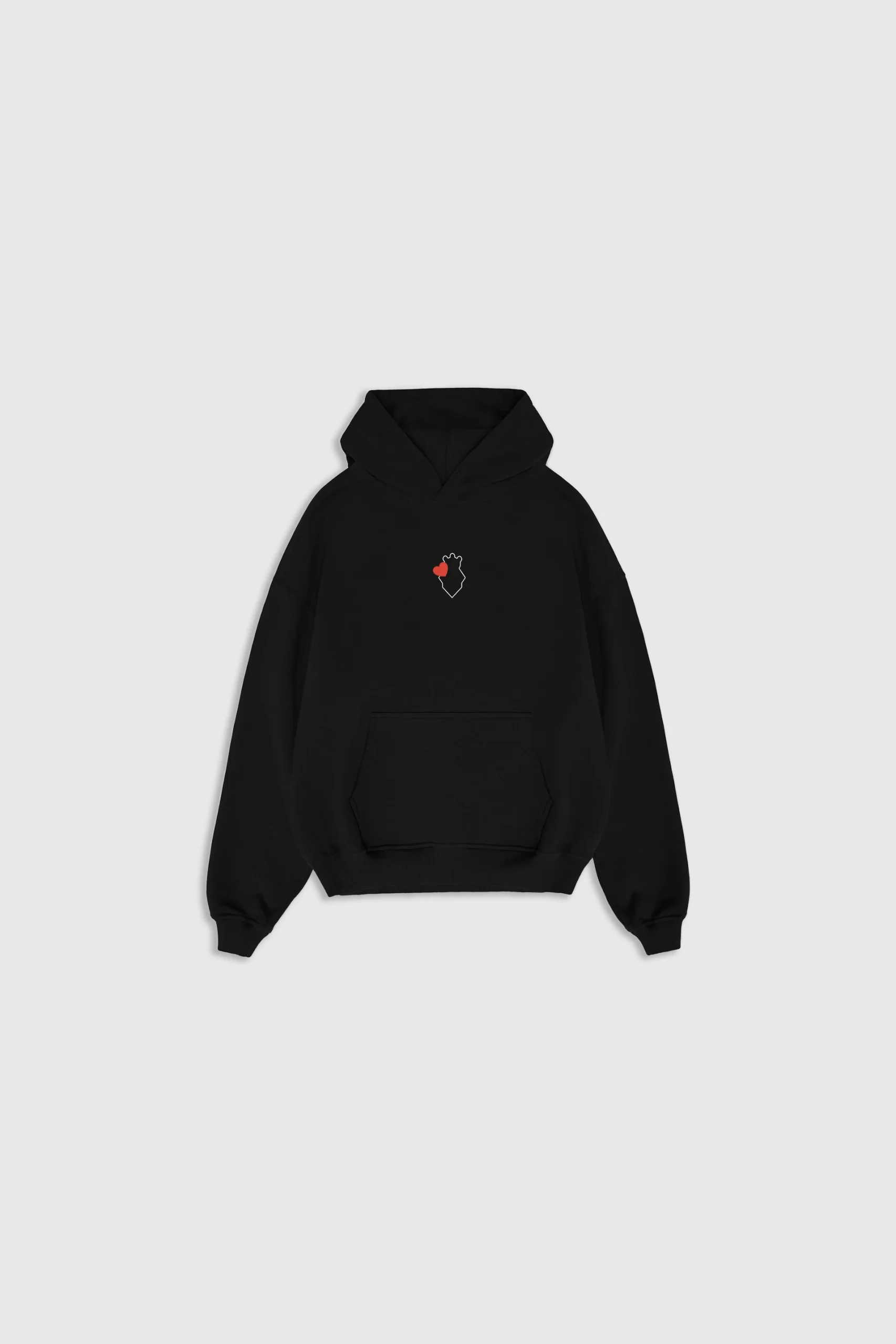 Lovers hoodie-Black red